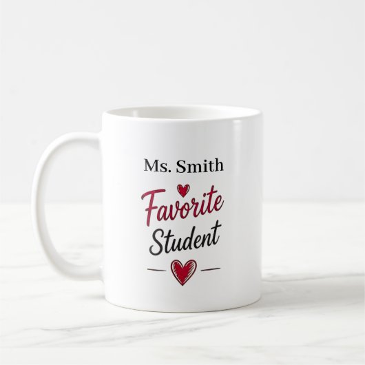 Favorite Student Personalized Teacher Gift コーヒーマグカップ (左)