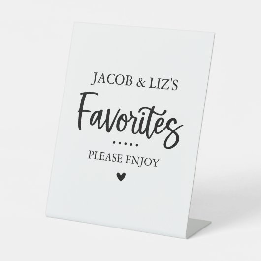 Favorite Sweets and Treats Favor Table Sign 台座サイン (正面)