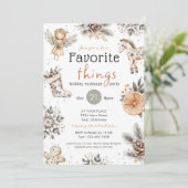 Favorite Things Boho Gift Exchange Holiday Party 招待状 (スタンド正面)