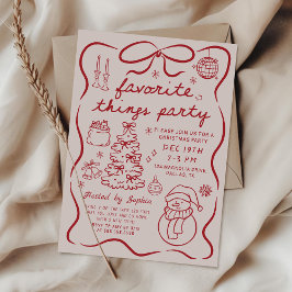 Favorite Things Christmas Holiday Party Invitation 招待状