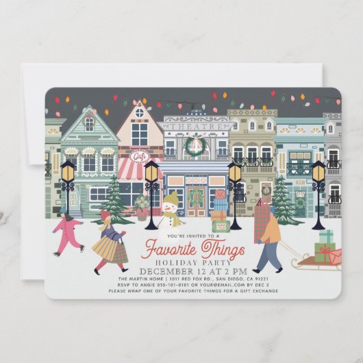 Favorite Things Christmas Town Holiday Party 招待状 (正面)