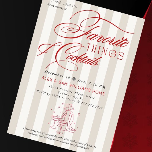 Favorite Things & Cocktails ホリデーギフト交換会 招待状