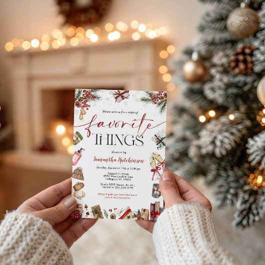 Favorite Things Gift Exchange Party Invite 招待状