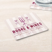 Favorite Things Holiday Book & Wine Club Party  スクエアペーパーコースター (アングル)