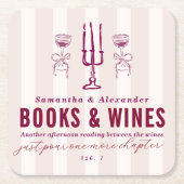 Favorite Things Holiday Book & Wine Club Party  スクエアペーパーコースター (正面)