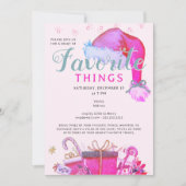 Favorite Things Party Holiday Pink Gift Exchange 招待状 (正面)