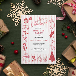 Favorite Things Red Christmas Party Invitation シーズンカード