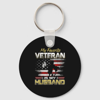 Favorite veteran is husband boyfriend veterans day キーホルダー