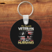 Favorite veteran is husband boyfriend veterans day キーホルダー (正面)