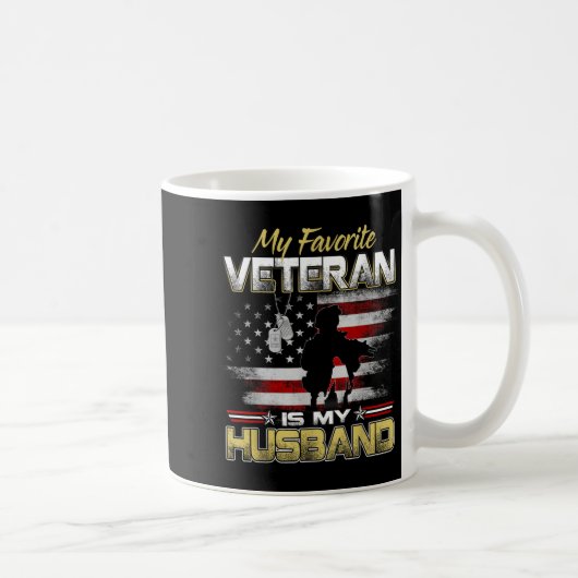 Favorite veteran is husband boyfriend veterans day コーヒーマグカップ (右)