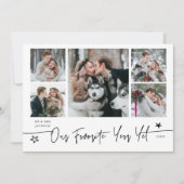 Favorite Year Holiday Newlywed Photo White シーズンカード (正面)