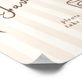 Favors Bebe Cafe Brown Bow Handdrawn Cake ポスター (角)