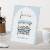 Favors Blue Farmers Market Baby Shower 台座サイン (インサイチュ)
