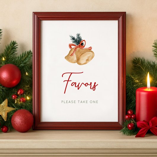 Favors Christmas Party Sign ポスター