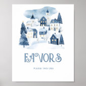 Favors Christmas village Winter Baby Shower ポスター (正面)