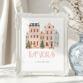 Favors Christmas village Winter Baby Shower ポスター