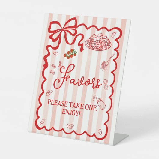 Favors Ciao Baby Baby Shower 台座サイン (正面)