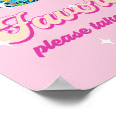 Favors Disco Ball Retro Groovy Girl Pink Birthday ポスター (角)
