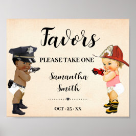 Favors Please Take One Little Recruit Baby Shower ポスター
