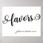 Favors Please Take One Wedding Custom Table Sign ポスター (正面)