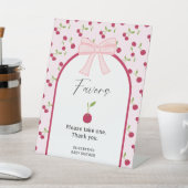 Favors Sign Cherry on Top Coquette Baby Shower  台座サイン (インサイチュ)