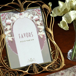 Favors Sign Guests Vintage Art Nouveau by Mucha ポスター