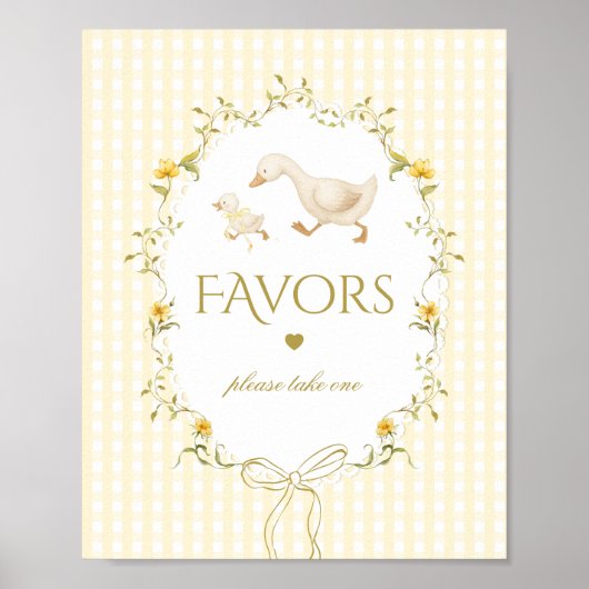 Favors Silly Goose gender neutral gingham ポスター (正面)