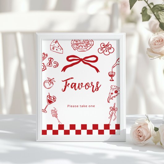 Favors That's Amore Italian theme bridal shower ポスター