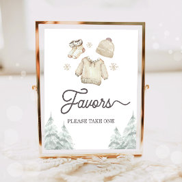 Favors Watercolor Winter Baby It's Cold Outside ポスター