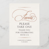 Favors Wedding Foil Table Sign 箔招待状 (正面)