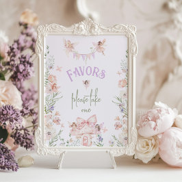 Favors Whimsical Fairy First Birthday Wildflower ポスター