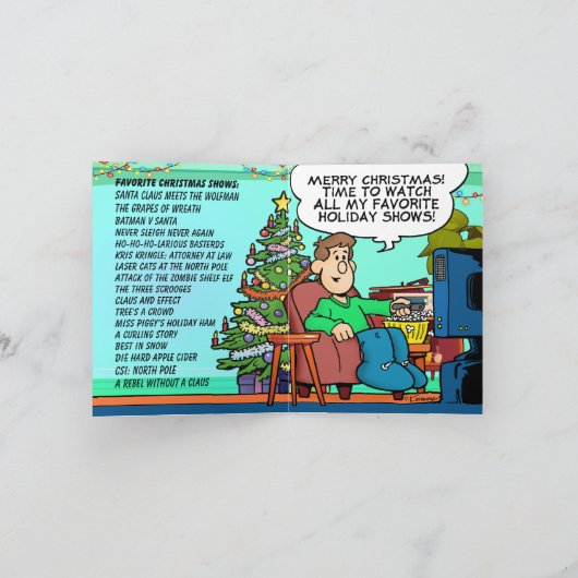 Favourite TV Christmas Shows Card カード (内部)