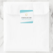 FAVY封筒用シールスターシンプルモダンターコイズ スクエアシール (バッグ)