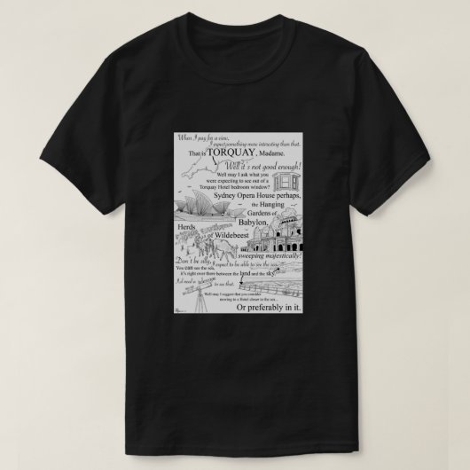 Fawlty Towers – バジル対リチャーズ夫人。トーキーホット Tシャツ (デザイン正面)