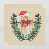 FAWNお洒落リースフラットカード (正面/裏面)