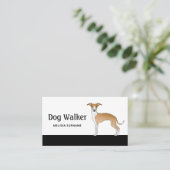 FawnとWhite イタリアン Greyhound -ドッグウォーカー 名刺 (スタンド正面)