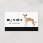 FawnとWhite イタリアン Greyhound -ドッグウォーカー 名刺 (正面)