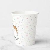 FawnとWhite イタリアン Greyhound -ハッピーバースデー 紙コップ (左)