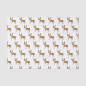 FawnとWhite Boston Terrier Cartoon Dog Pattern 薄葉紙 (正面)