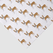 FawnとWhite Boston Terrier Cartoon Dog Pattern 薄葉紙 (詳細)