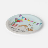 FawnとWhite Greyhoundイタリアンのカラフル誕生日 ペーパープレート (アングル)