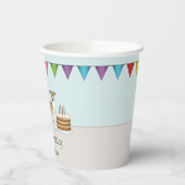 FawnとWhite Greyhoundイタリアンのカラフル誕生日 紙コップ (左)