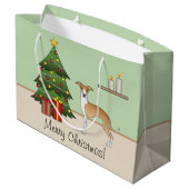 FawnとWhite Greyhoundイタリアン & Christmas Tree ラージペーパーバッグ (裏面アングル)