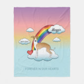 FawnとWhite Greyhound イタリアン Rainbow Memorial フリースブランケット (正面)