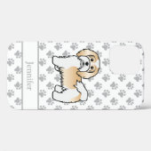FawnとWhite Havan Cartoon Dog & Name Case-Mate iPhoneケース (裏面 (横))