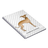 Fawnイタリアン Greyhound犬とカスタム文字 ノートブック (右側)