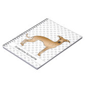 Fawnイタリアン Greyhound犬とカスタム文字 ノートブック (左側)