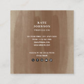 Fawnスポットベビー鹿アニマルプリントQRコード スクエア名刺 (裏面)