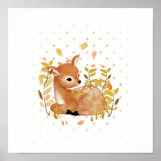 Fawnプリントポスター子供部屋デコール ポスター (正面)