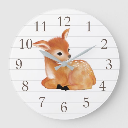Fawn子供部屋デコールウォールクロック ラージ壁時計 (正面)